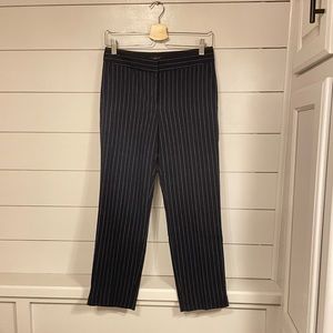 Ann Taylor Navy Pinstripe Kate Kit ankle Trousers 00